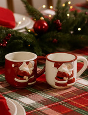 Tazza Natalizia In Ceramica Babbo E Mamma Natale Bacio 9cm