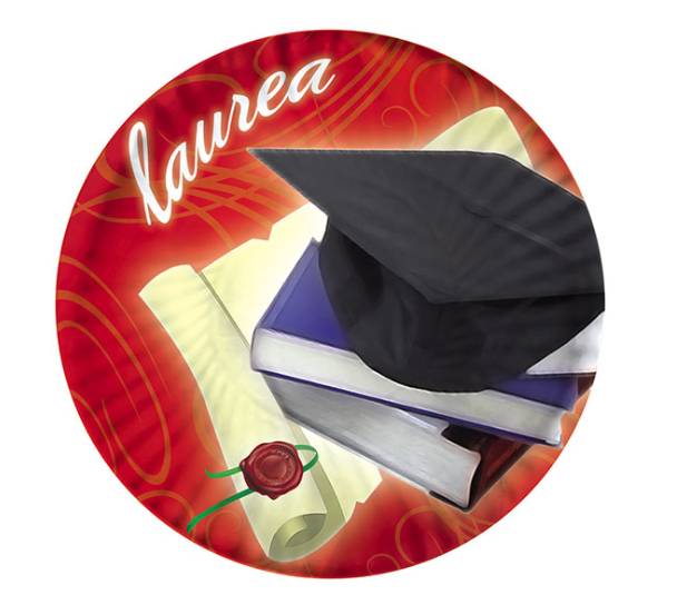 Piatti Di Carta Piani Laurea 18cm 10pz