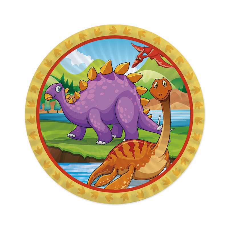 Piatti Di Carta Piani Jurassic Ø24cm 8pz.