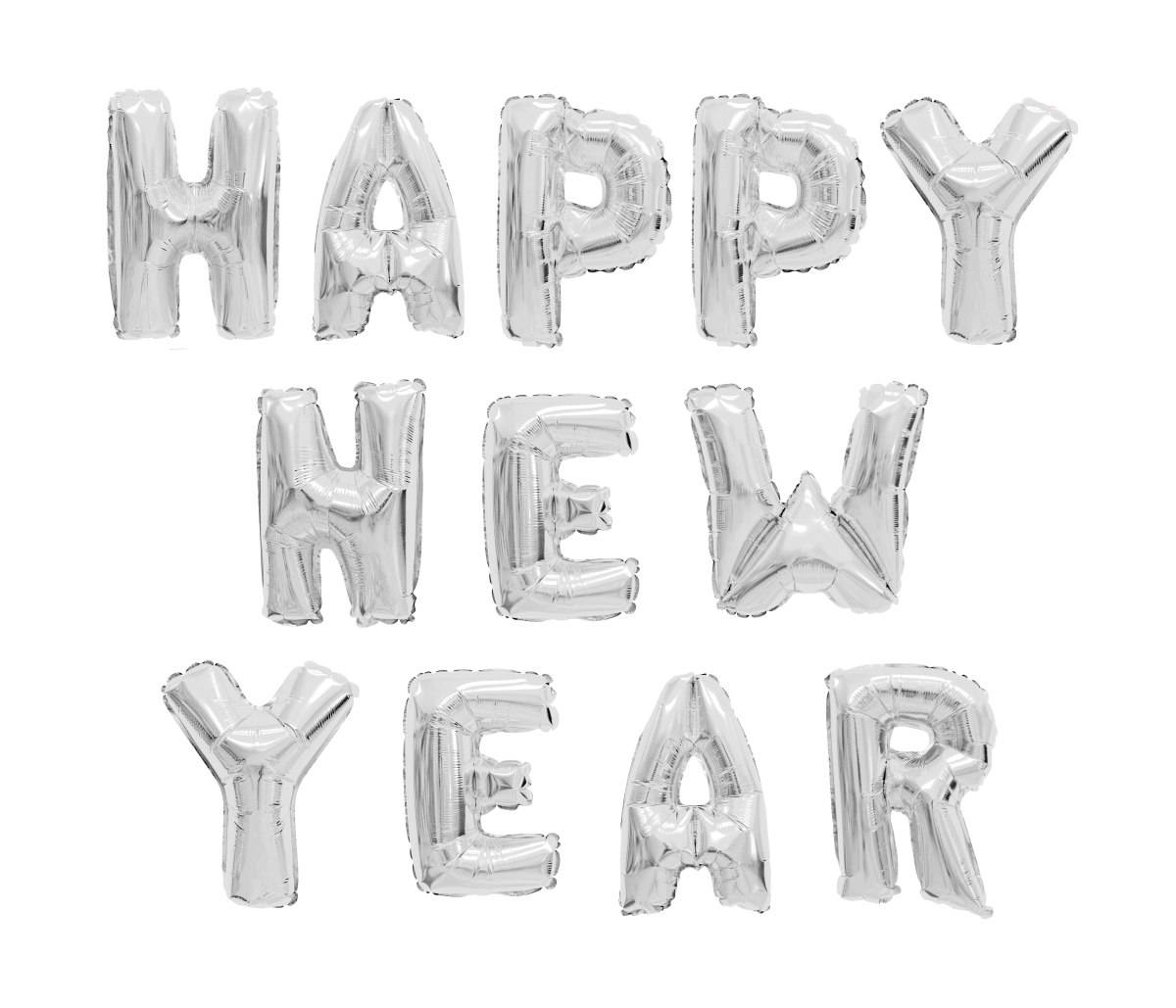 Palloncino Happy New Year 40cm Argento