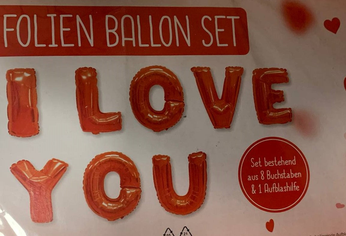 Palloncino Foil Sagomato "I Love you" 40cm