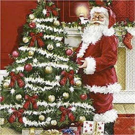 Tovaglioli Di Carta Natalizi Babbo Natale Addobba Albero 33CM 20Pz.