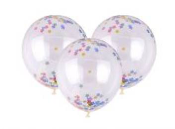 Set Palloncini Trasparenti Stelle Pailletes 30cm