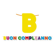 Festone Scritta Buon Compleanno Multicolor 600cm