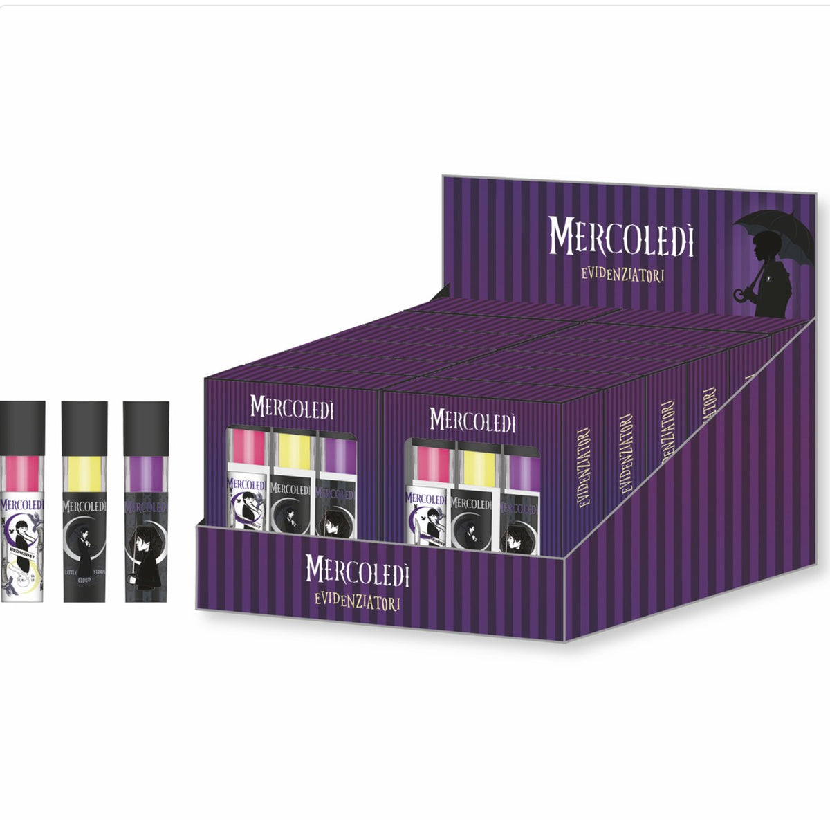 Kit 3 Evidenziatori Mercoledì Addams