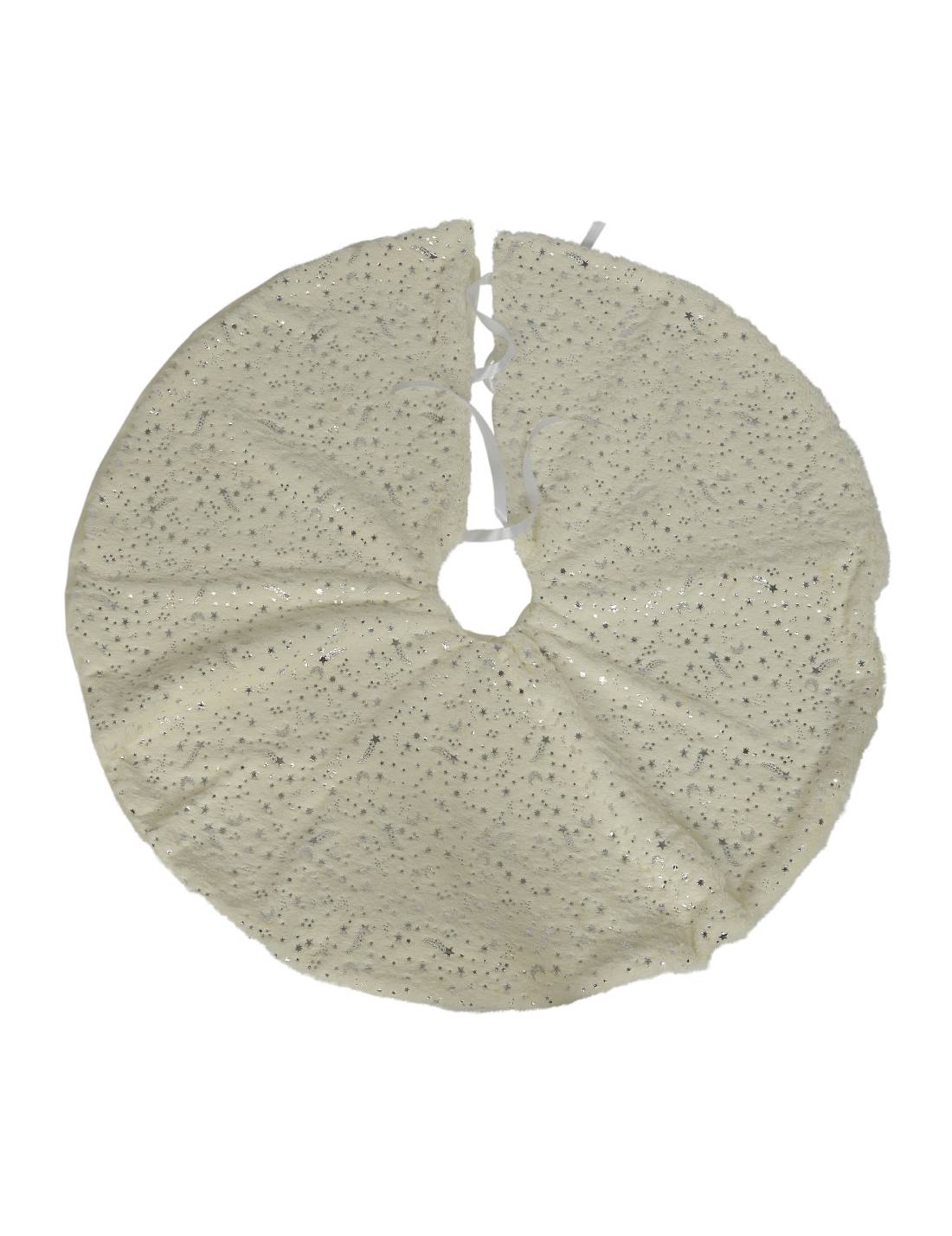 Tappeto Copribase Albero Bianco Neve Con Glitter d100cm