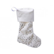 Calza Befana Epifania Bianca Con Stelle E Lune Argento 45cm