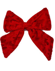 Addobbo Albero Di Natale Fiocco Rosso Velluto 13,5cm