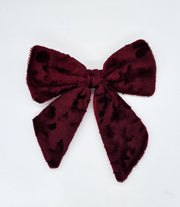 Addobbo Albero Di Natale Fiocco Bordeaux Velluto 13,5cm