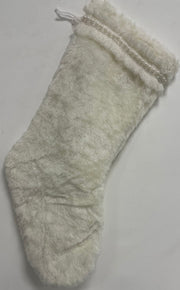 Calza Befana Epifania Bianca In Peluche Con Perline 49cm