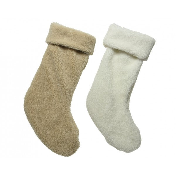 Calza Befana Epifania Bianca Beige In Peluche 53cm