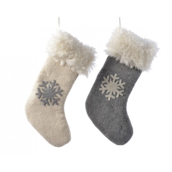Calza Befana Epifania Con Fiocco Di Neve 50cm