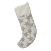 Calza Befana Epifania Bianca Con Stelle Argento 50cm