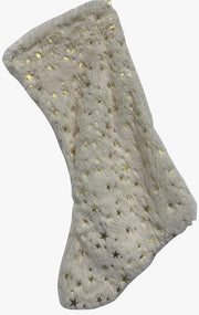 Calza Befana Epifania Bianca Con Stelle Oro 40cm