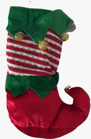 Calza Befana Epifania Stivale Da Elfo Rosso E Verde 28cm