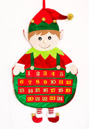 Calendario Dell'Avvento Elfo Di Natale In Stoffa 70cm