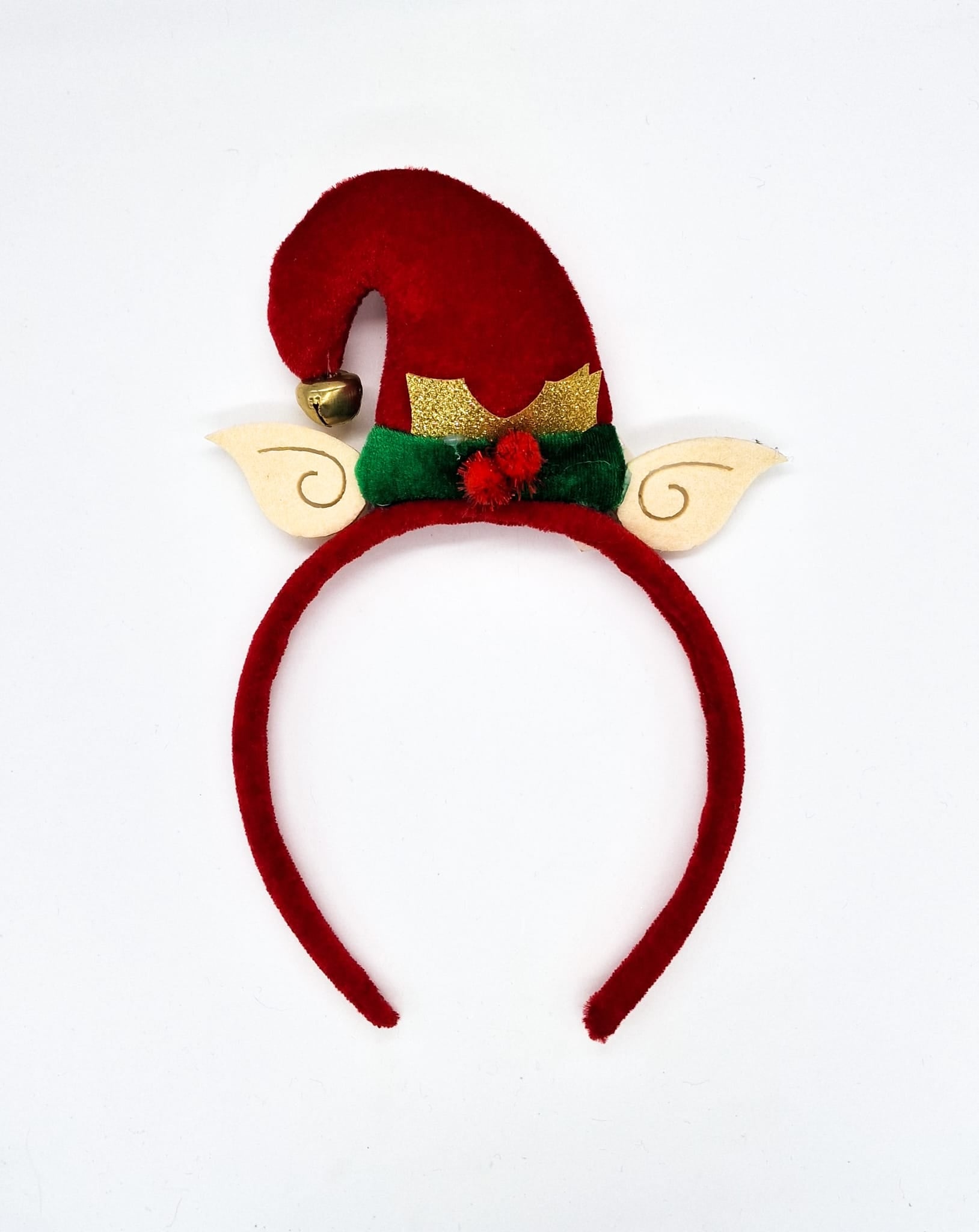 Frontino Natale Rosso Con Cappello e Orecchie D'Elfo