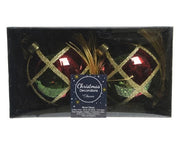 Pallina Albero Di Natale In Vetro A Quadretti Bianchi 8cm