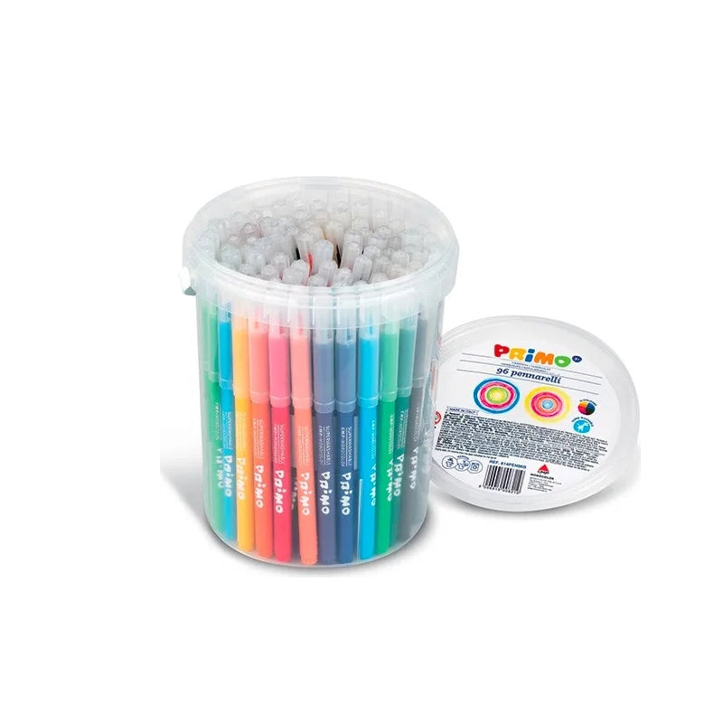 Primo Barattolo Pennarelli Punta Fine 96pz