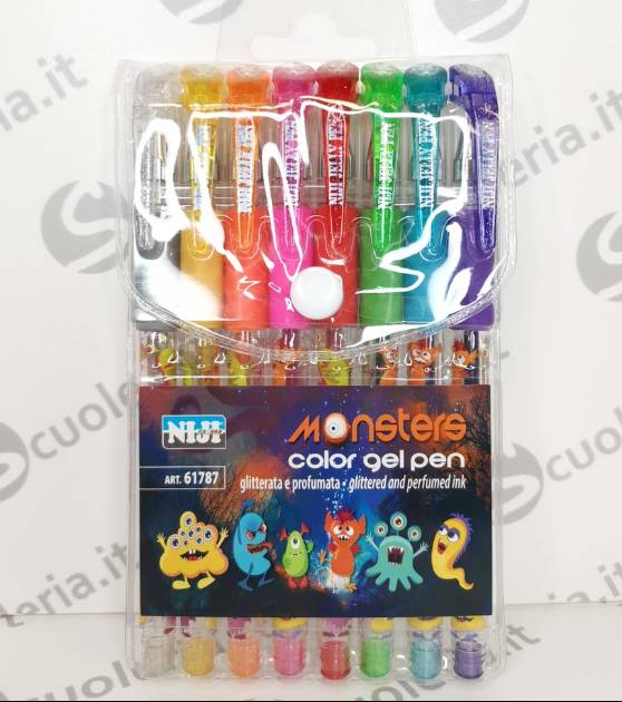 Set 8 Penne Glitter Monster Profumate