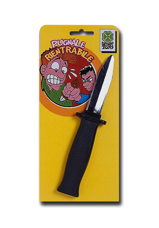 Pugnale In Plastica Con Lama Rientrabile 18cm Carnevale
