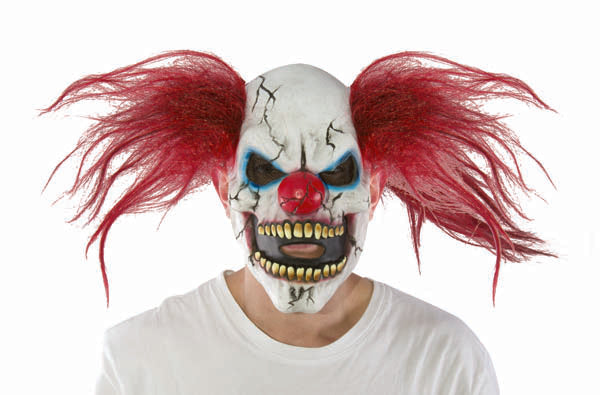 Maschera Di Halloween Clown Terrificante Con Capelli