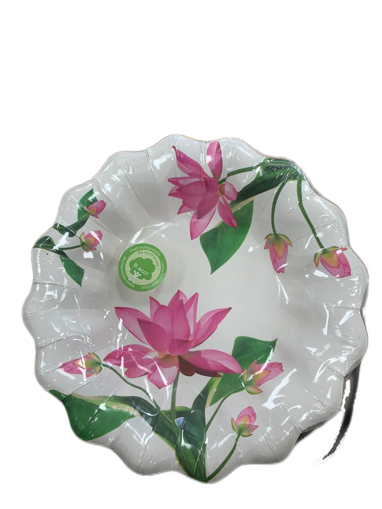 Piatti Di Carta Fondi Fiori Rosa 10pz.