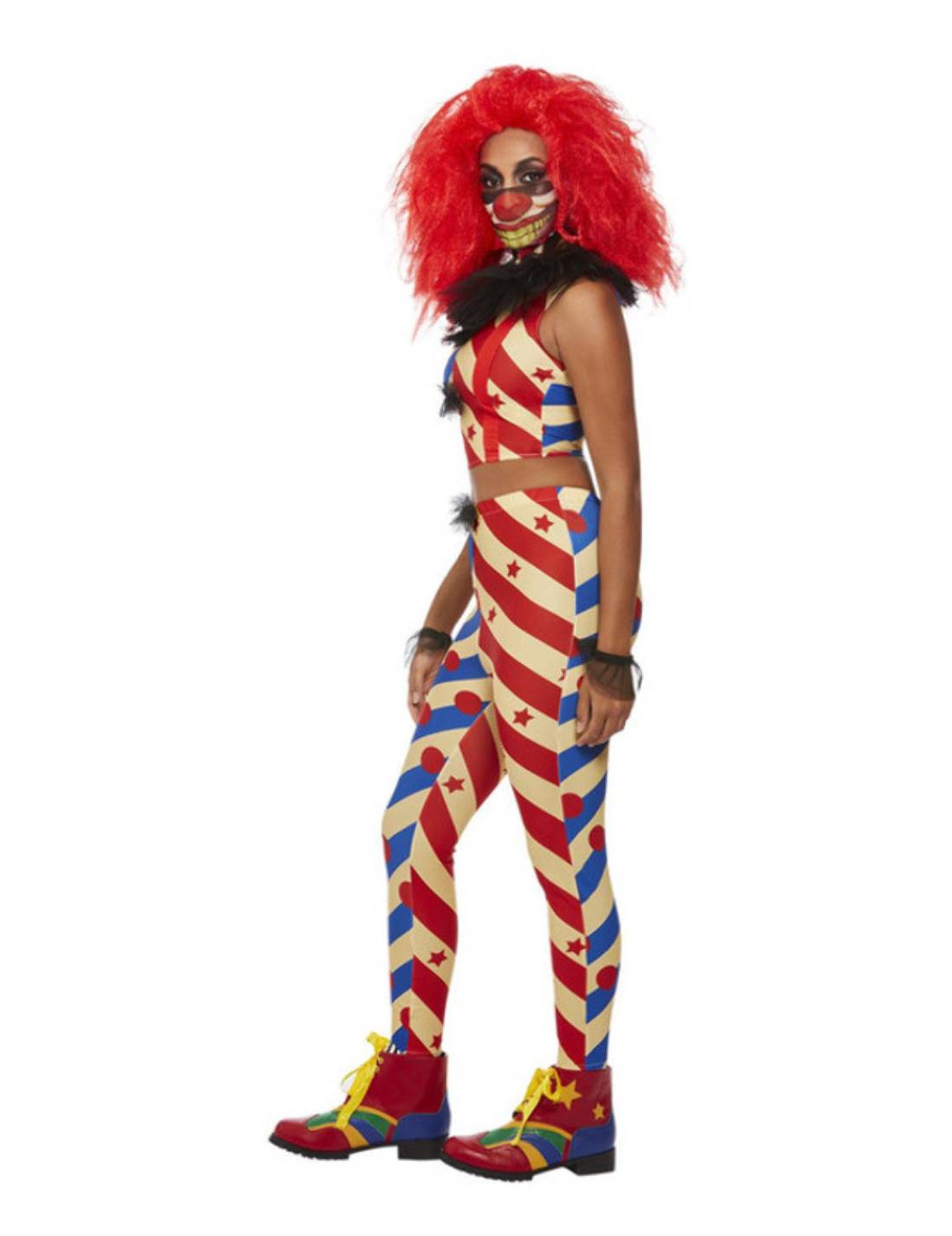 Costume Di Halloween Donna Clown Rosso E Blu Tg.M