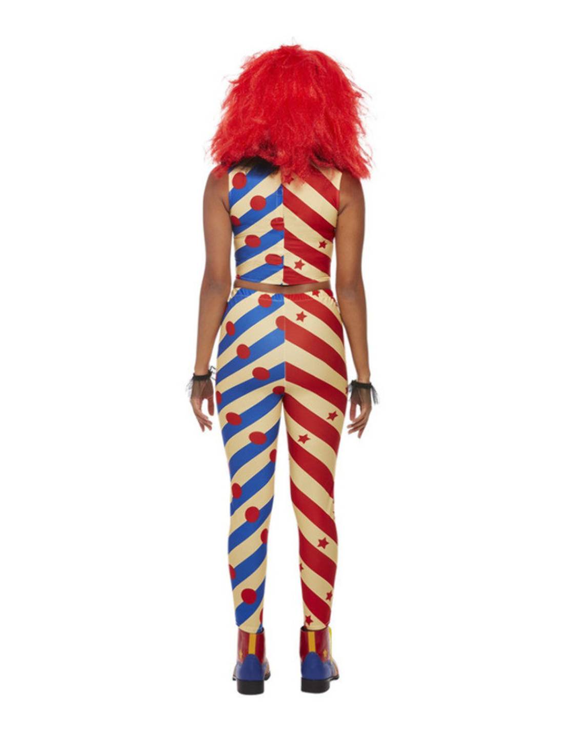 Costume Di Halloween Donna Clown Rosso E Blu Tg.M