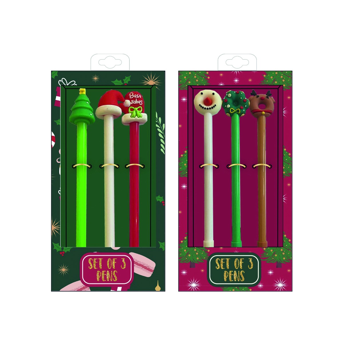 Set 3 Penne Figure Natalizie Tri-Coastal Assortite