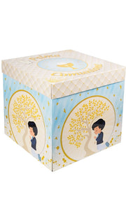 Scatola Box Regalo Con Lembi Prima Comunione Azzurra