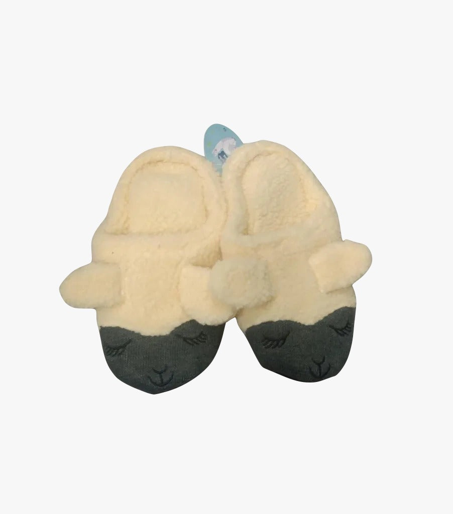 Pantofole Peluche Lama Beige Taglia Unica