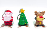 Portachiavi Natalizio Figure Di Natale Con Luce E Suono Assortite