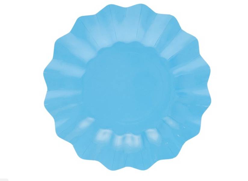 Piatti di Carta Ondulati Turchesi 27cm 8pz.