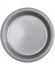 Piatti In Plastica Argento 10pz 23cm