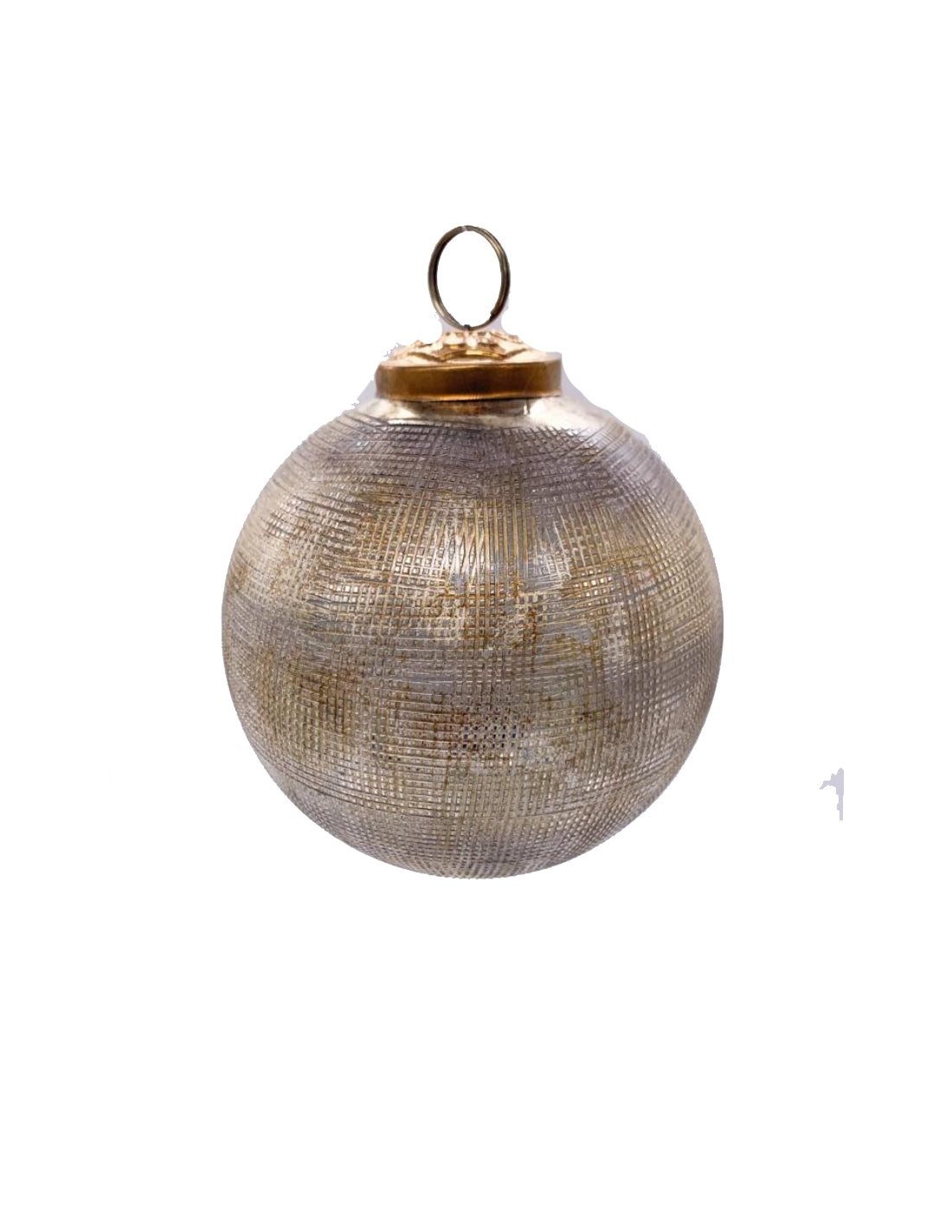 Pallina Albero Di Natale In Vetro Effetto Antico Sfaccettata 10cm