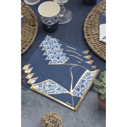Tovaglioli Di Carta Oro E Blu Party 33x33cm 16pz