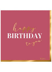 Tovaglioli Happy Birthday To You Rosa 33x33cm 16pz