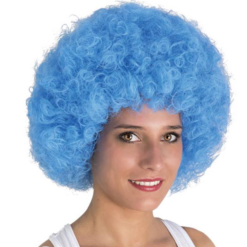 Parrucca Afro Azzurra Accessori Carnevale