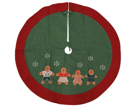 Tappeto Copribase Albero Di Natale Con Omini Di Marzapane 90cm