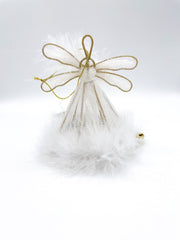 Addobbo Albero Di Natale Abito Da Sposa Con Ali E Glitter 12cm