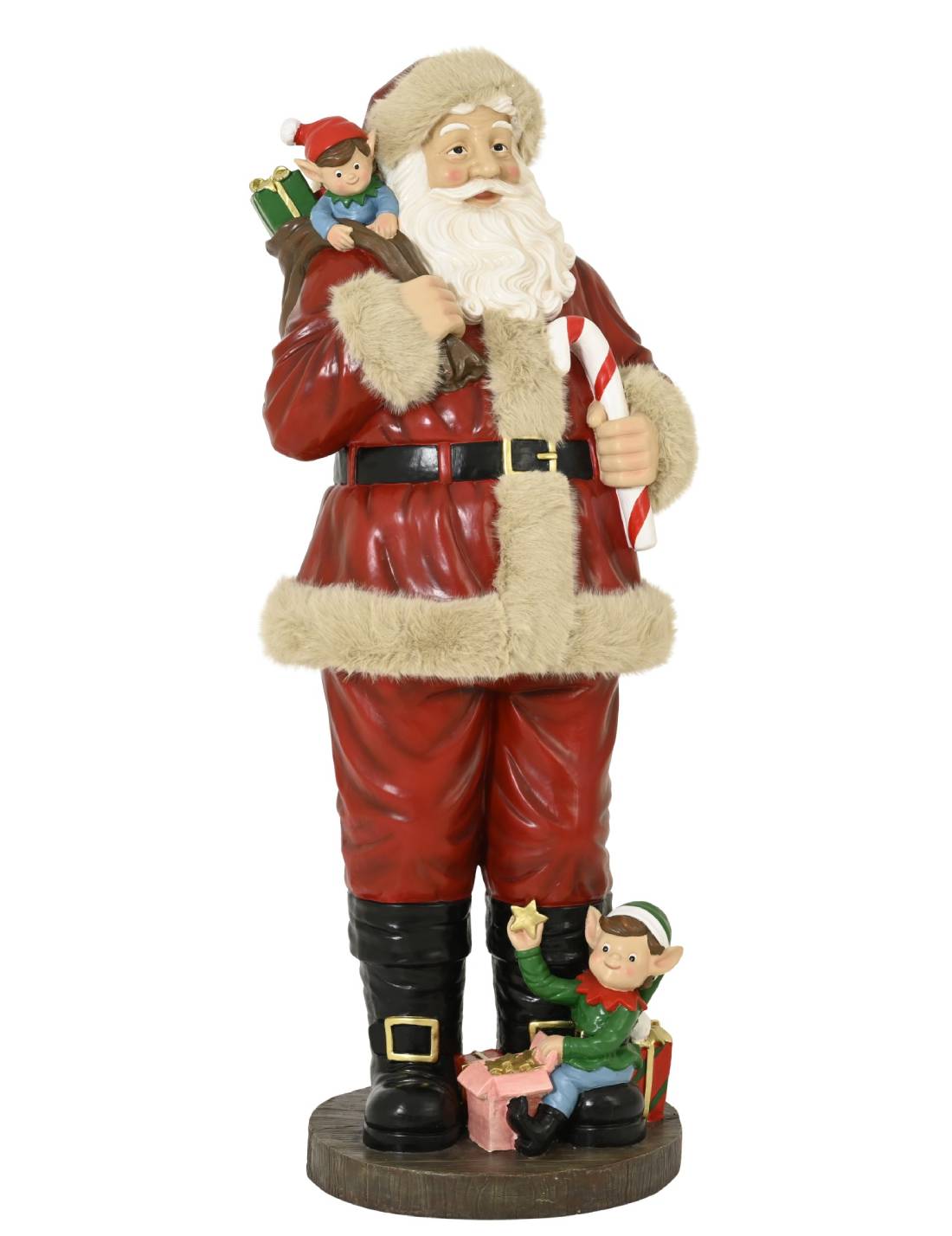 Addobbo Di Natale Statua Natalizia Babbo Natale Con Elfi 180cm