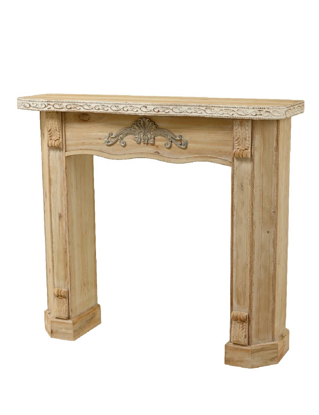 Cornice Per Camino In Legno D'Abete Decorata