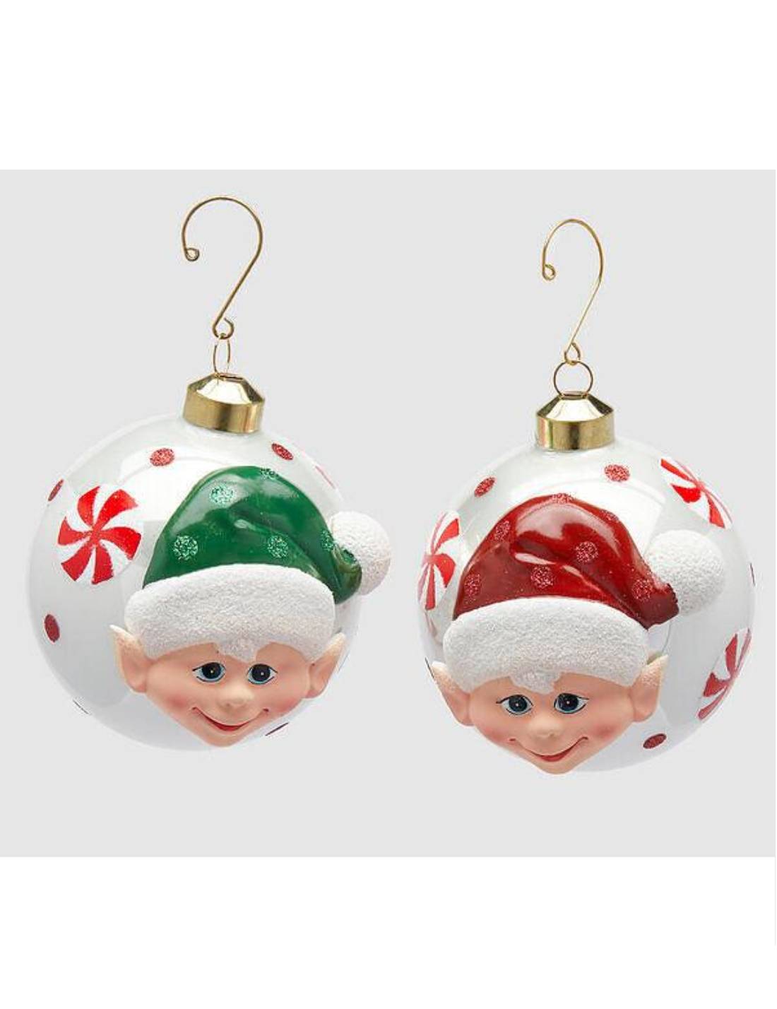 Pallina Albero Di Natale In Vetro Elfo 10cm Prodotto Assortito