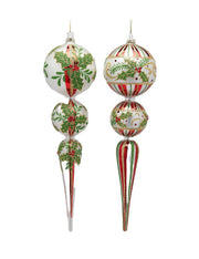 Pallina Albero Di Natale In Vetro Agrifoglio 10cm Prodotto Assortito