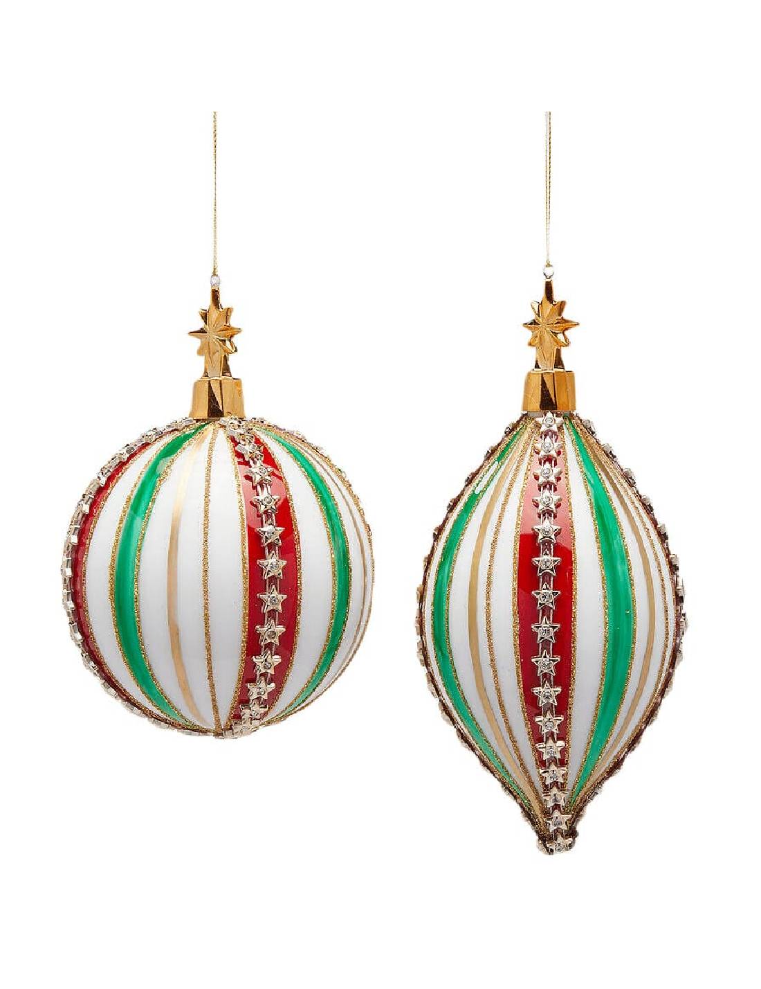 Pallina Albero Di Natale In Vetro Stelle 10cm Prodotto Assortito