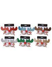 Accessorio Di Natale Occhiali Glitter Tema Renna Prodotto Assortito