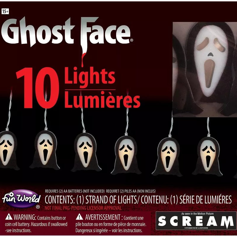 Serie Di 10 Luci Led Scream Ornamenti Halloween