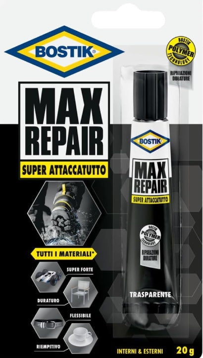 Bostik Max Repair Attaccatutto Trasparente Per Tutti I Materiali 20g