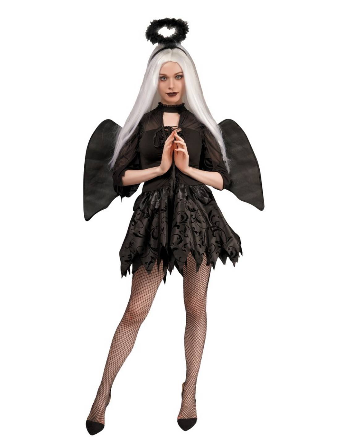Costume Di Halloween Donna Angelo Nero S/M